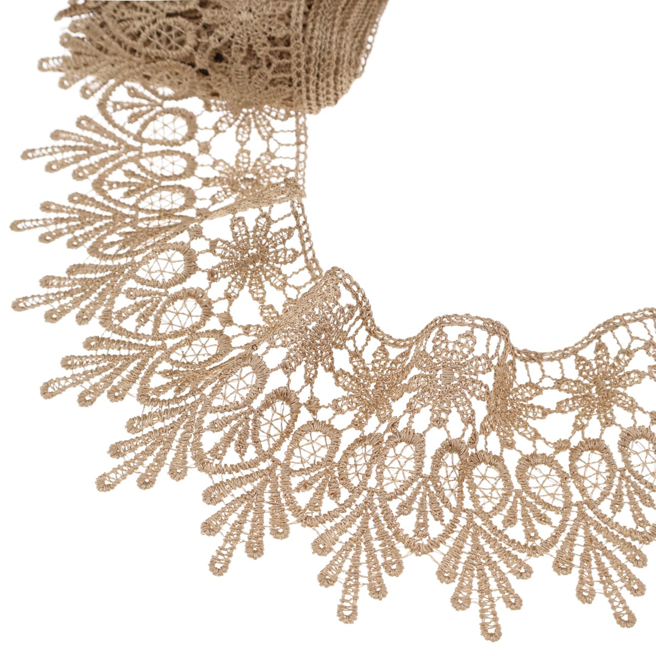 Golden Lace Trim 5 Yards Wide Venise Lace Ribbon Embroidered Edge Trim for Sewing Crafts Pillow Case